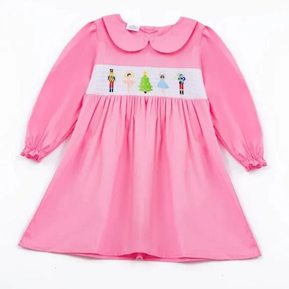 white christmas dresses Christmas Icons Smocked Pink Dress main image 0
